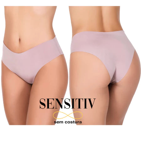 Kit Com 15 calcinhas altas Sensitiv Sem Costura Corte Laser