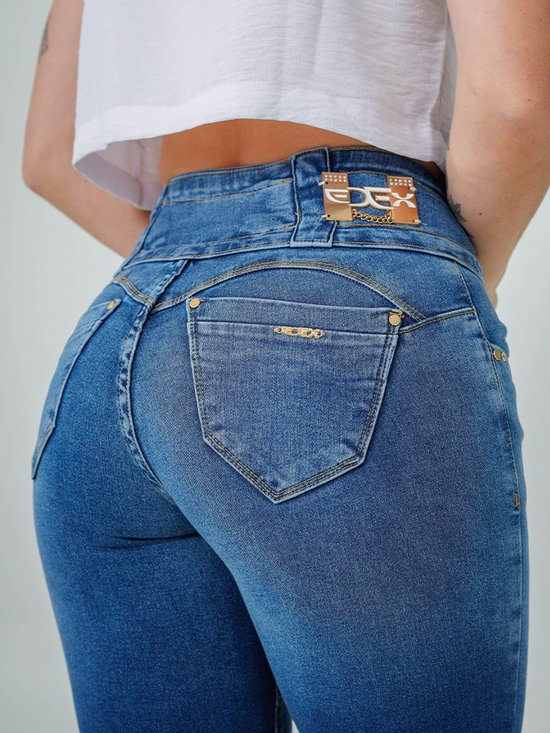 Calça Feminina Jeans Cigarrete Grazi Cós Alto