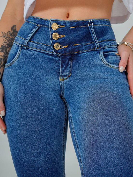 Calça Feminina Jeans Cigarrete Grazi Cós Alto