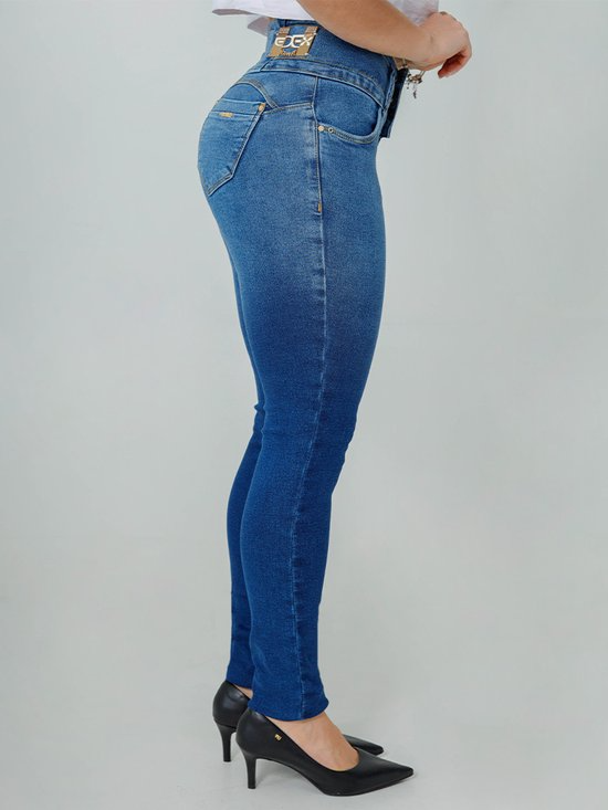 Calça Feminina Jeans Cigarrete Grazi Cós Alto