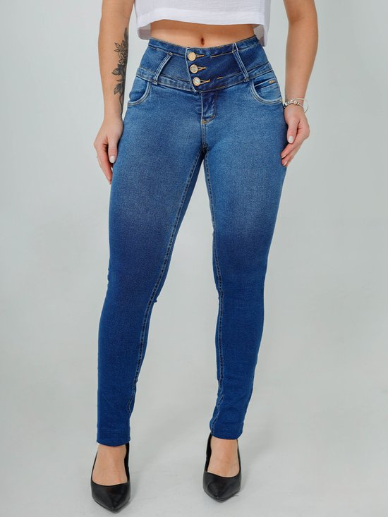 Calça Feminina Jeans Cigarrete Grazi Cós Alto